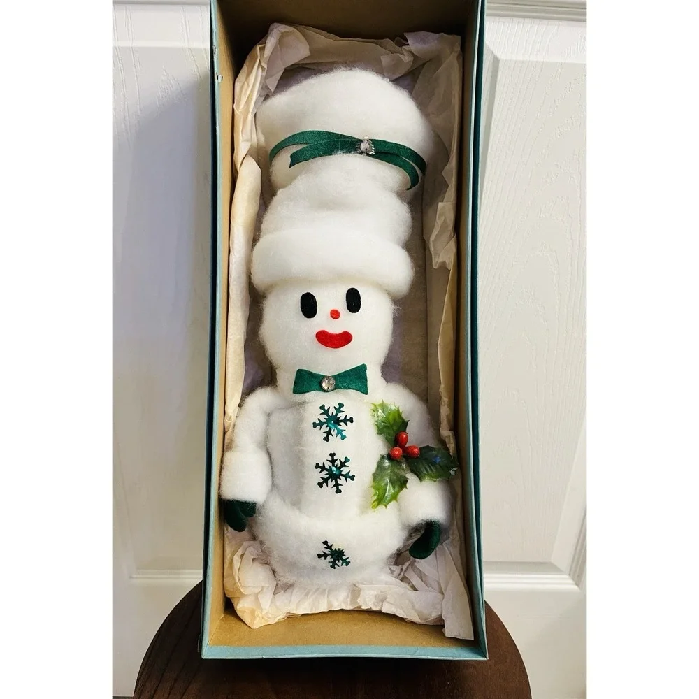Vintage Snowman Christmas Decoration. Table Top, Tree Topper.